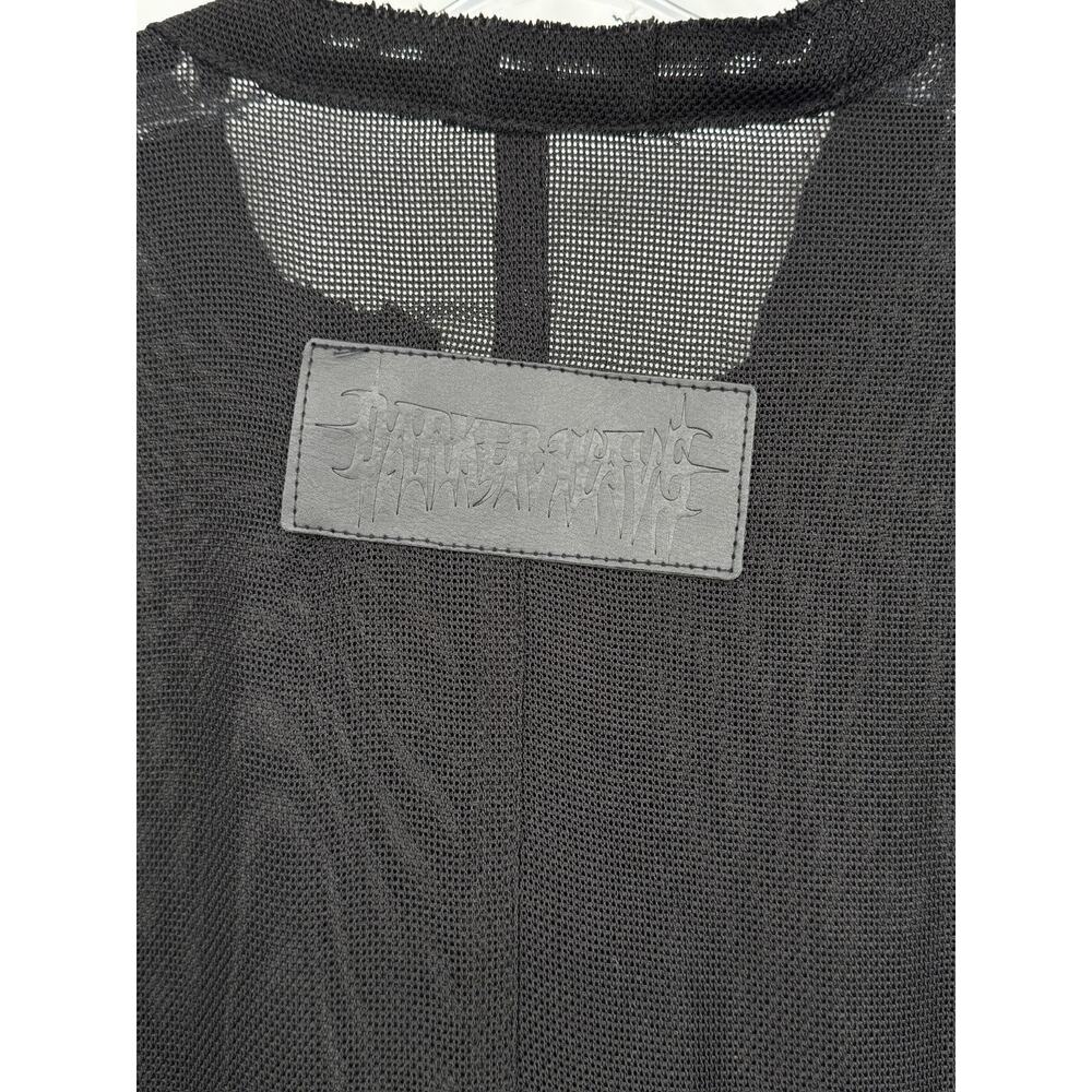 Darker Wavs Dolls Kill Black Mesh Grunge Punk Zip Up Utility Jumpsuit Sz XL - Picture 7 of 8